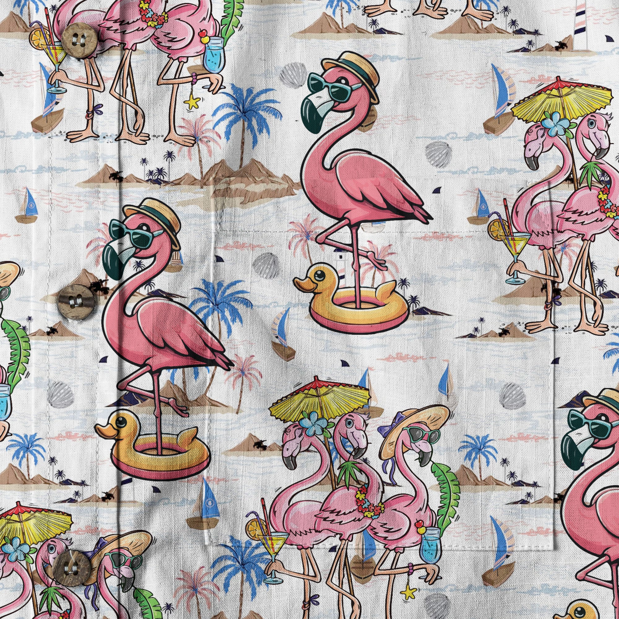 Flamingo Aloha Hawaii Shirt, Flamingo Summer Beach Hawaii Shirt - The Palmix
