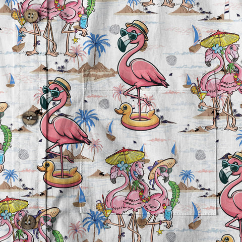 Flamingo Aloha Hawaii Shirt, Flamingo Summer Beach Hawaii Shirt - The Palmix