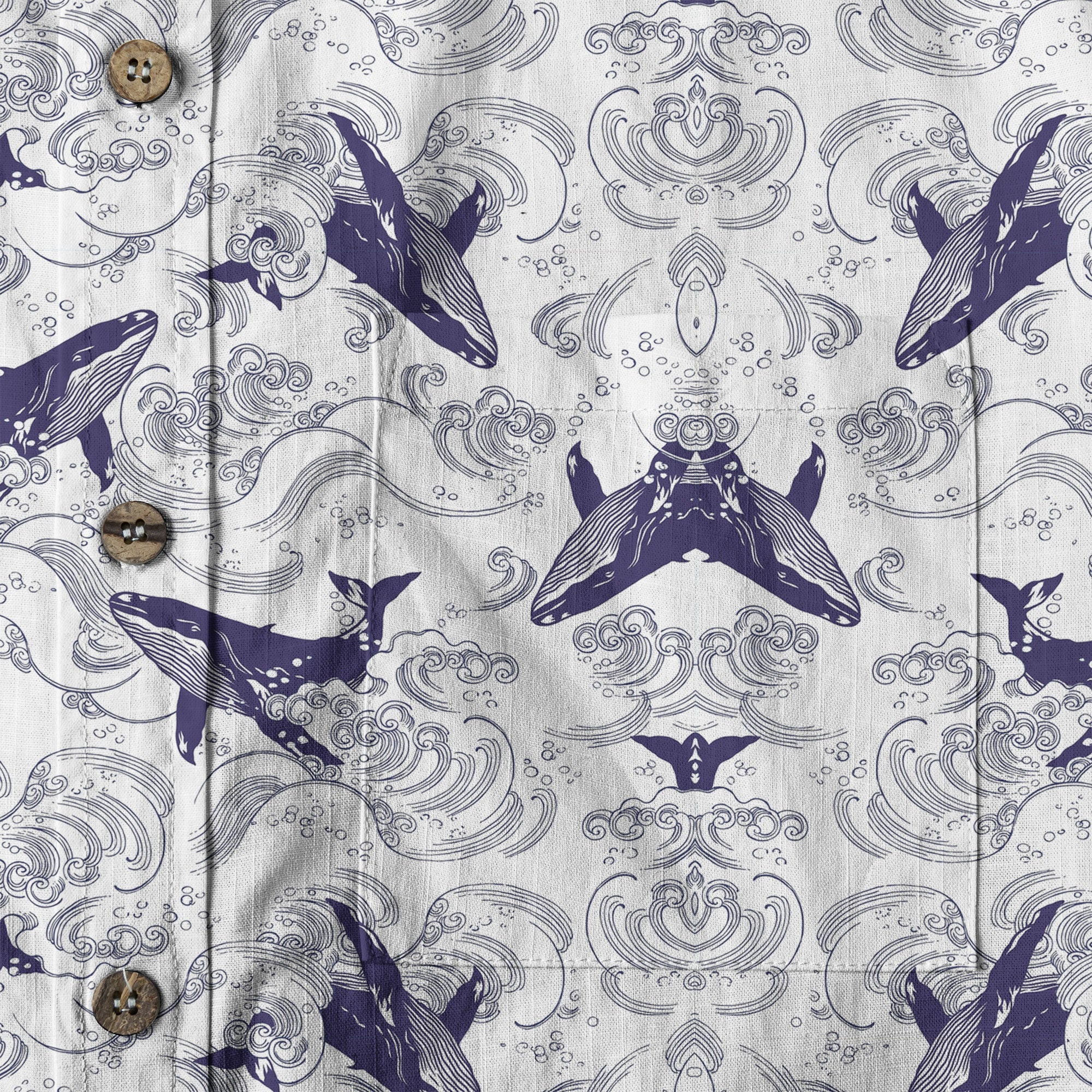 Whale Hawaiian Pattern, Ocean Animals Hawaii Shirt - The Palmix