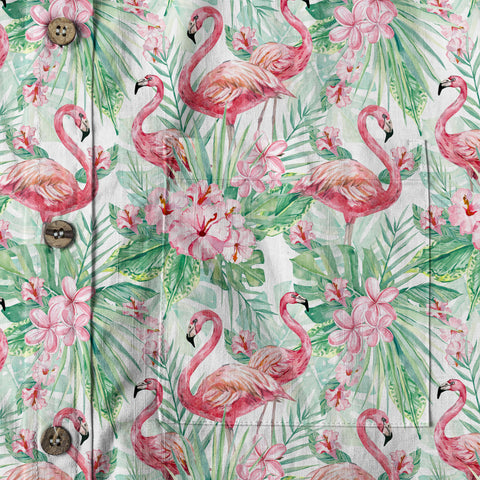 Floral Flamingo Hawaii Pattern Shirt, Hibiscus Hawaiian Shirt - The Palmix