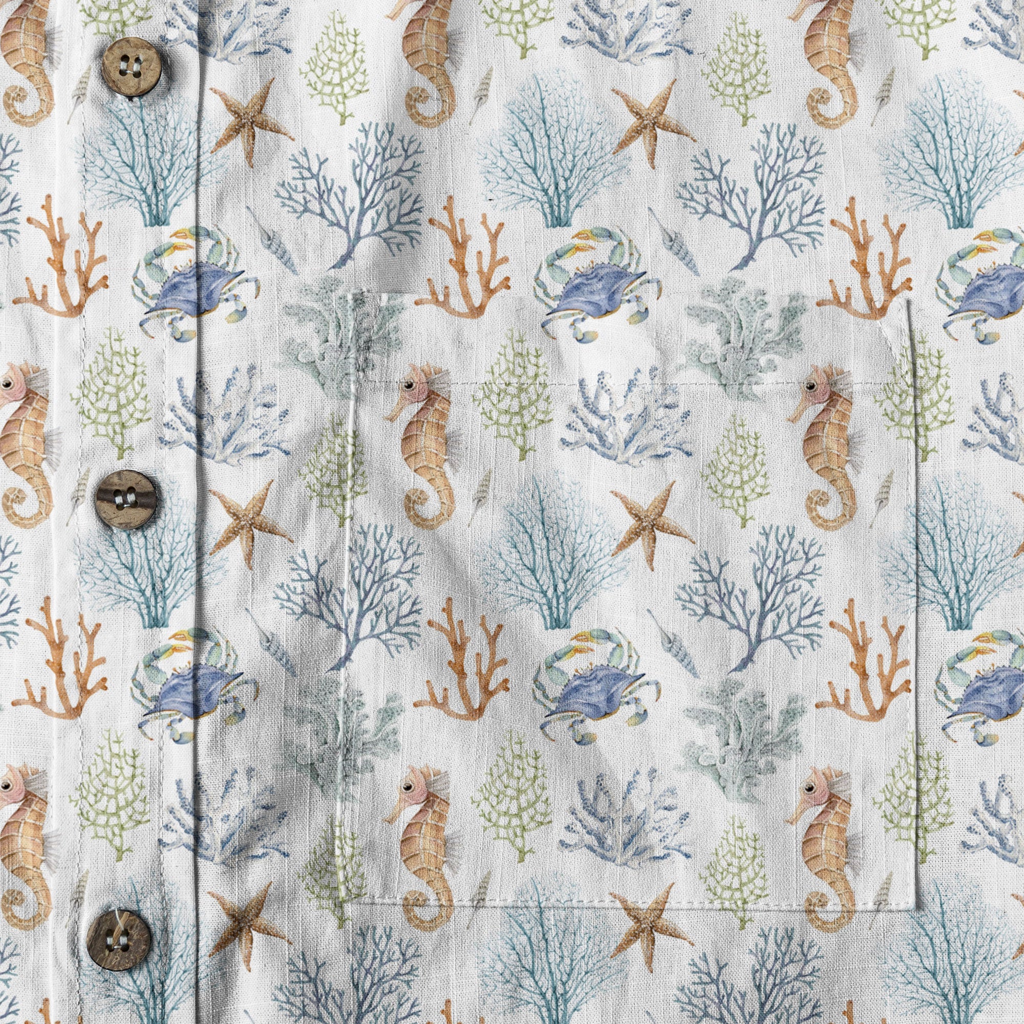 Ocean Animals Hawaiian Button Up Shirt, Optopus Summer Beach Shirt - The Palmix