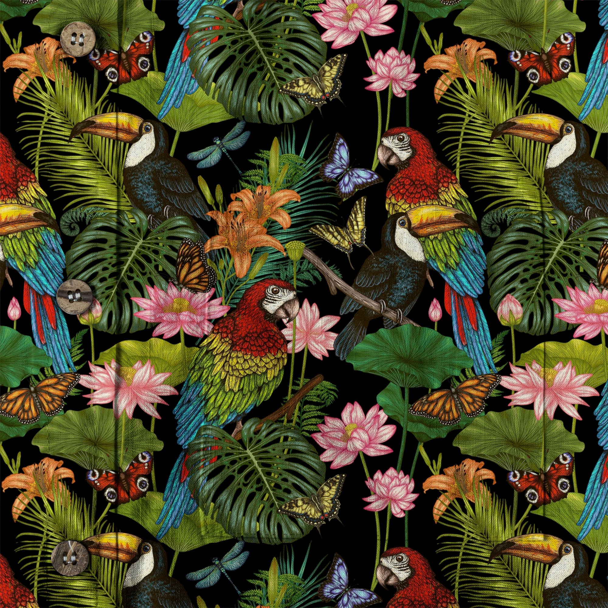 Parrot Hawaiian Button Up Shirt, Aloha Summer Beach Hawaiian Button Down Shirt - The Palmix