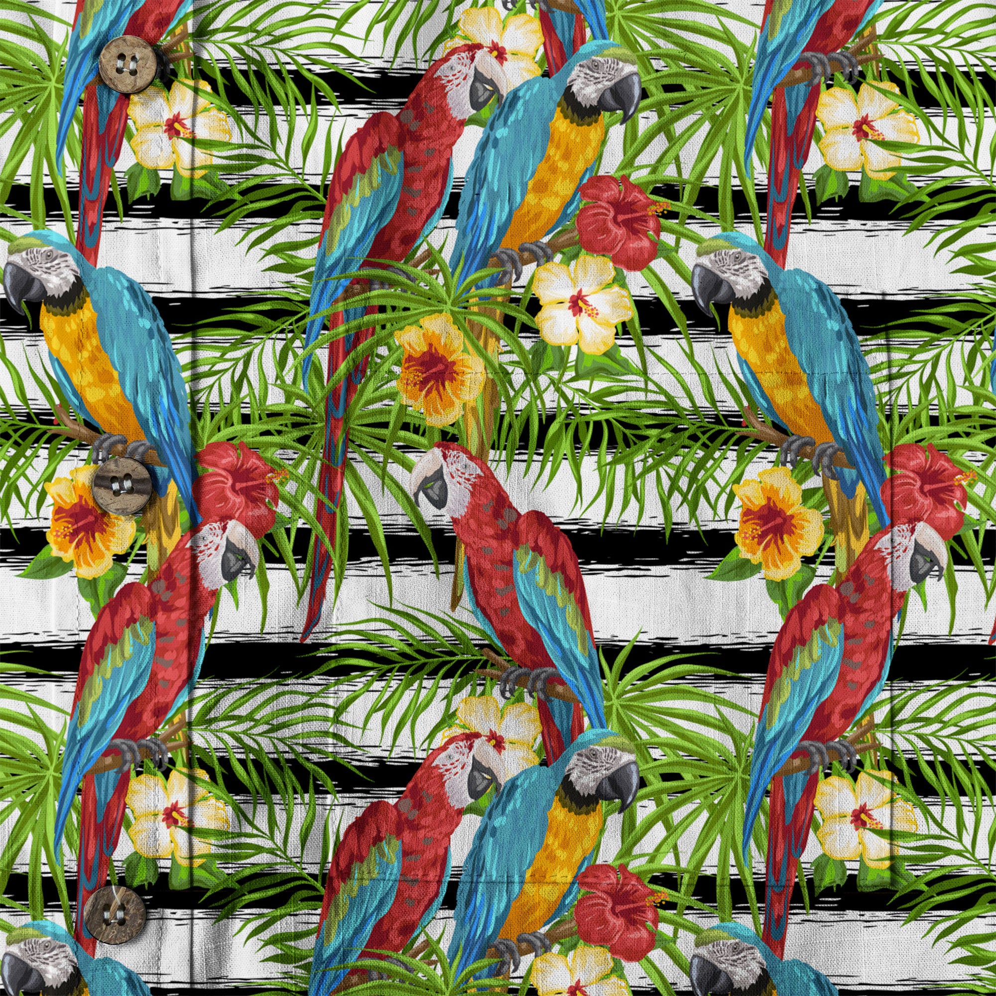 Parrot Hawaiian Button Up Shirt, Aloha Summer Beach Hawaiian Button Down Shirt - The Palmix