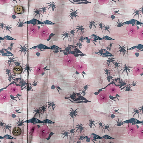 Monotone Vintage Pink Island Summer Hawaii Shirt - The Palmix