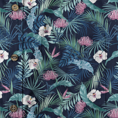 Vintage Dark Aloha Pattern Hawaii Shirt - The Palmix