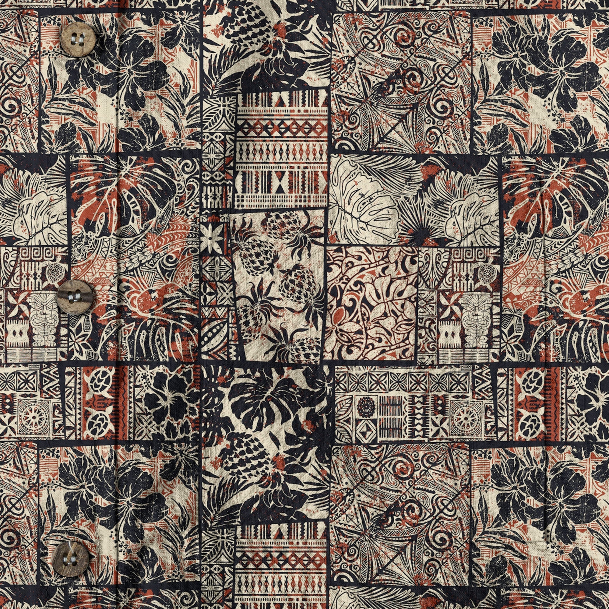 Retro Polynesian Flowers Hawaii Shirt, Aloha Pattern Hawaii Shirt - The Palmix