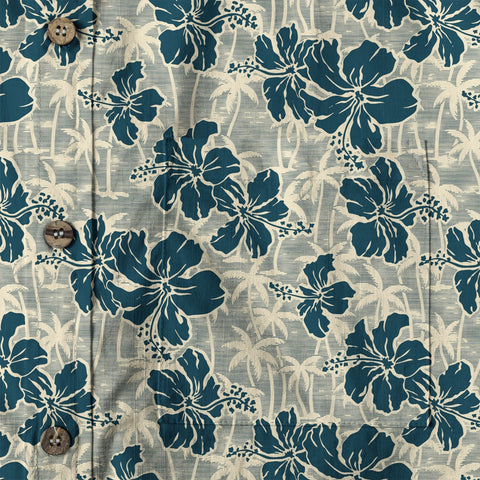 Hibiscus Flowers With Palm Tree Hawaii Shirt - The Palmix