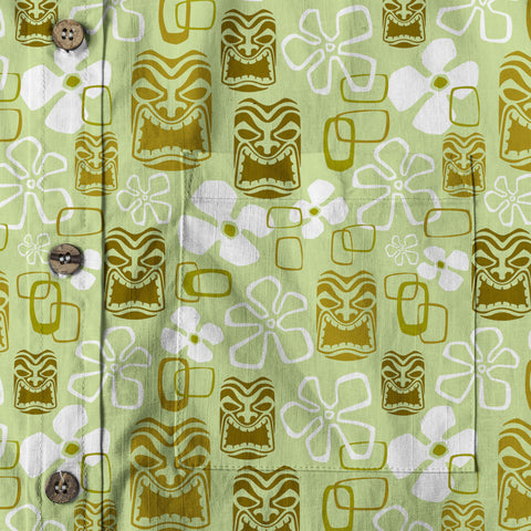 Exotic Tiki Pattern Hawaii Shirt for Men, Hibiscus Hawaii Shirt - The Palmix