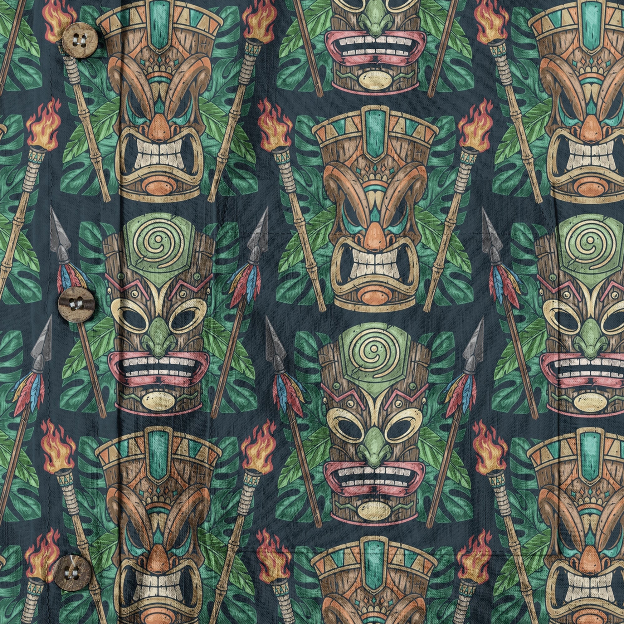 Exotic Tiki Mask Pattern Hawaii Shirt for Men - The Palmix