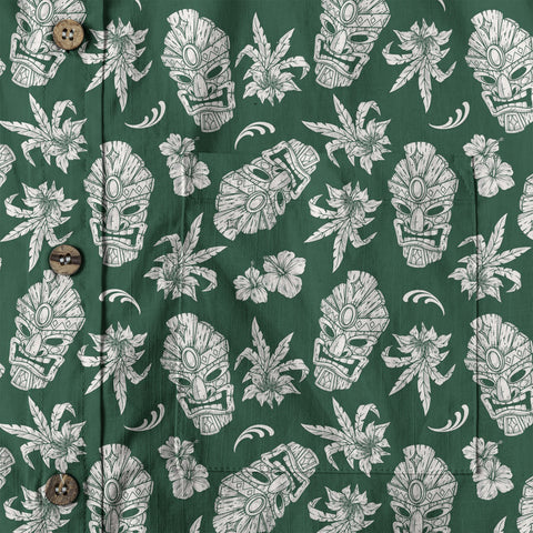 Tiki Mask Pattern Hawaii Shirt for Men - The Palmix
