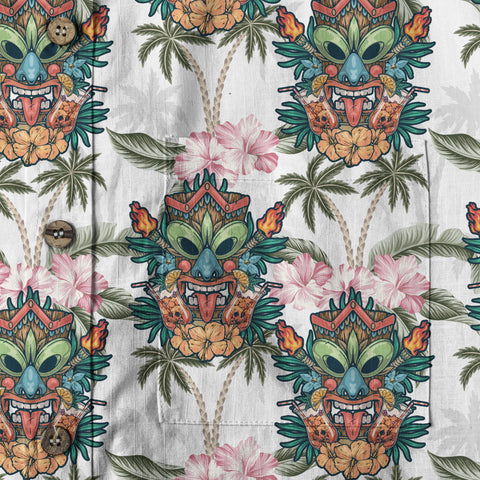 Tiki Mask Pattern Hawaii Shirt for Men, Aloha Pattern Shirt - The Palmix