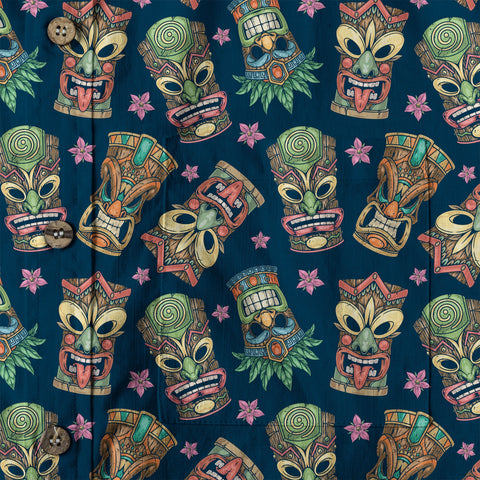 Tiki Mask Pattern Hawaii Shirt for Men, Aloha Hawaii Shirt - The Palmix