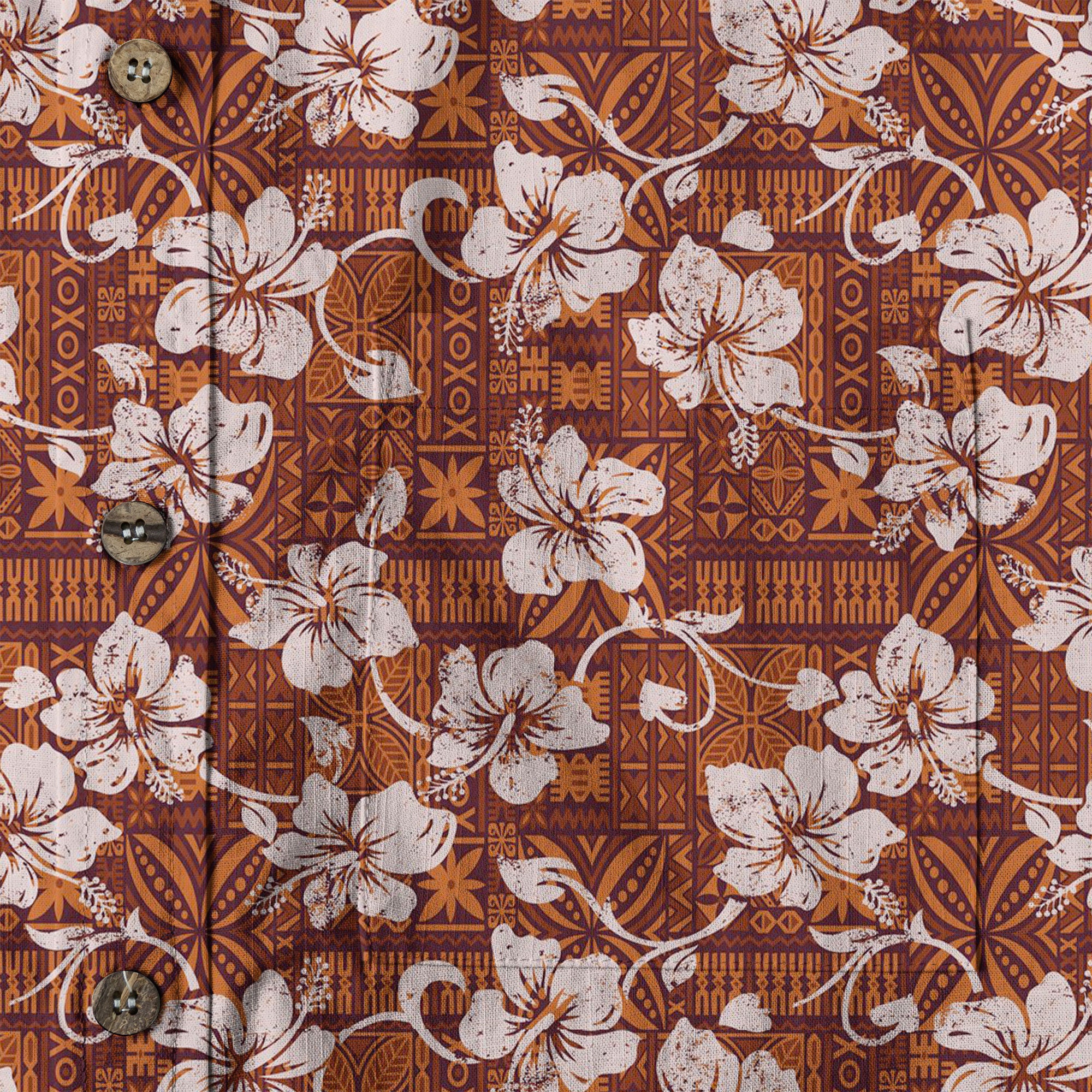 Vintage Tribal Hawaii Shirt for Men, Aloha Pattern Hawaii Shirt - The Palmix