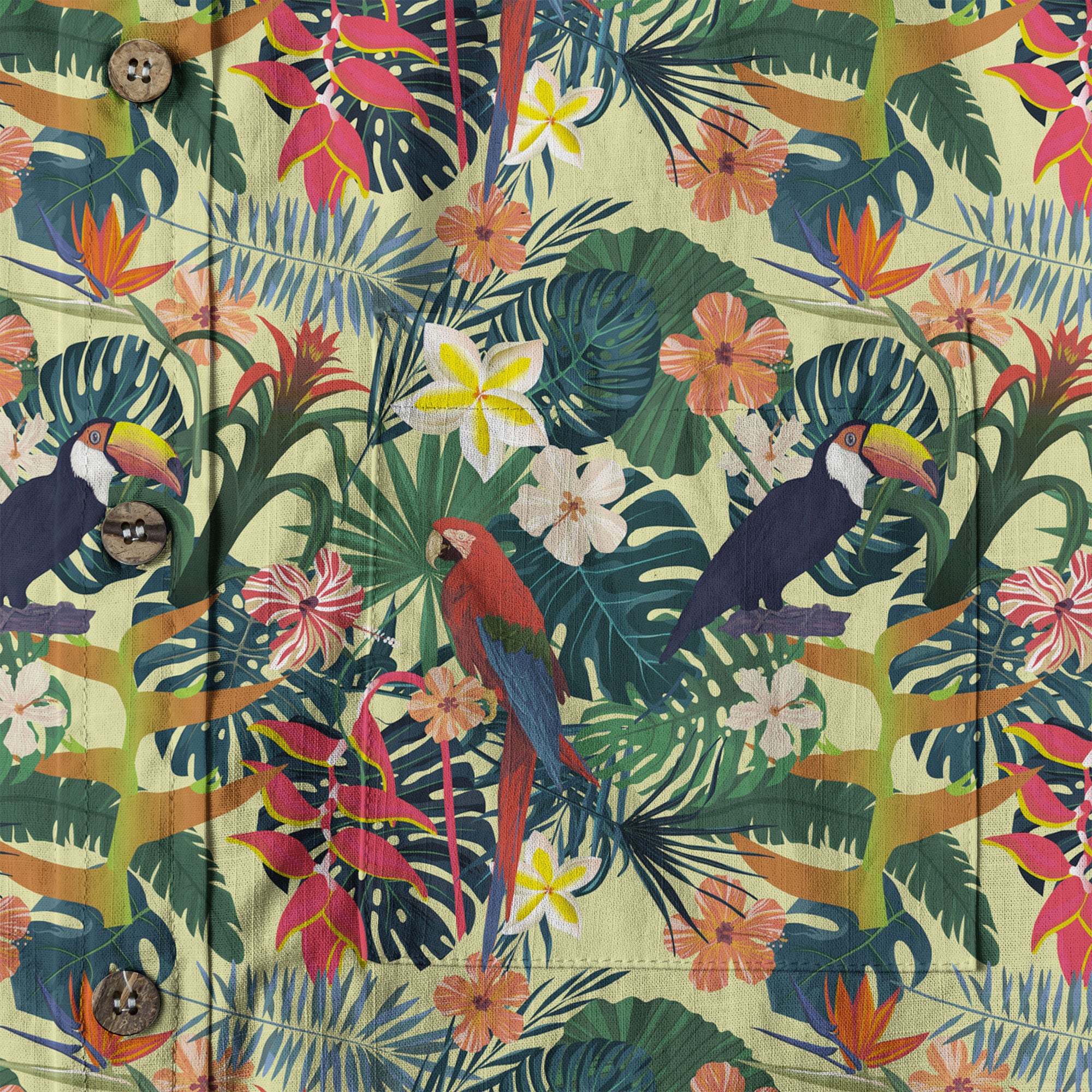 Vintage Parrots Hawaii Shirt for Men, Aloha Pattern Hawaii Shirt - The Palmix