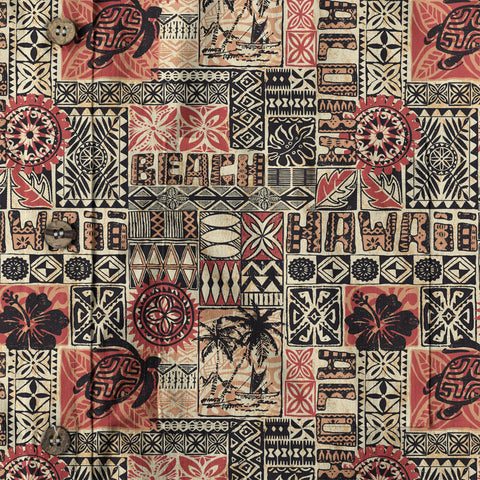 Hawaiian Tapa Style Tribal Pattern Shirt - The Palmix