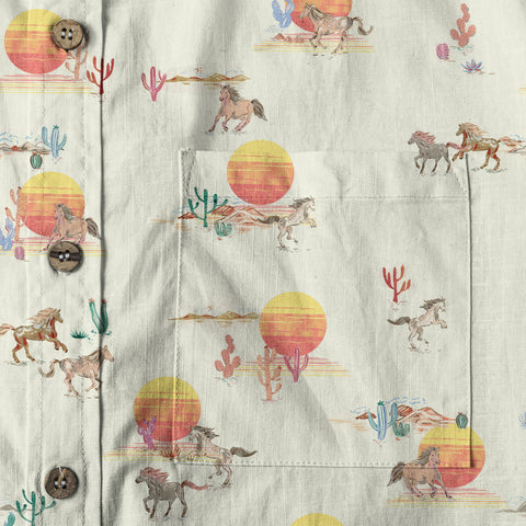 Horses Running Desert Western Hawaiian Shirt Desert Summer Beach Aloha Shirt - The Palmix