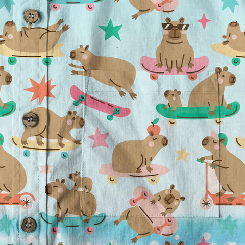 Tropical Capybara Hawaiian Shirt Aloha Funny Beach Capybara Shirt - The Palmix