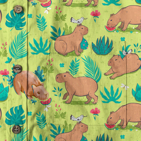 Tropical Capybara Hawaiian Shirt Aloha Funny Beach Capybara Shirt - The Palmix