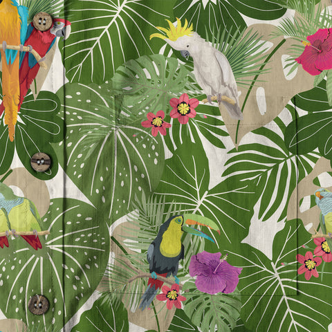 Vintage Tropical Parrots Butterfly Hawaiian Shirt Colorful Garden Flowers Shirt - The Palmix