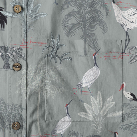 Tropical Birds in Exotic Flowers Wildlife and Plants Floral Colorful Shirt - The Palmix