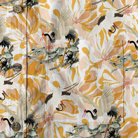 Tropical Birds in Exotic Flowers Wildlife and Plants Floral Colorful Shirt - The Palmix