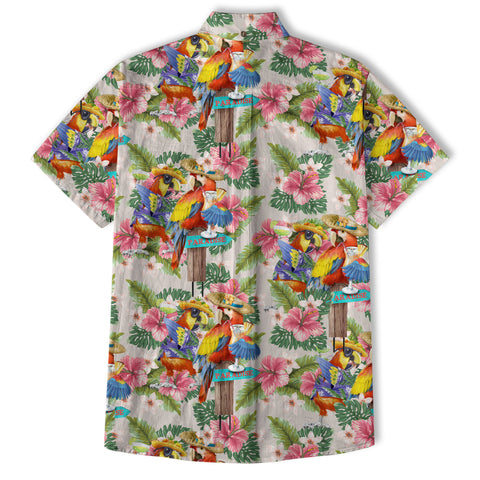 Parrot Aloha Hawaiian Shirt, Parrot Cocktail Hawaiian Shirt - The Palmix