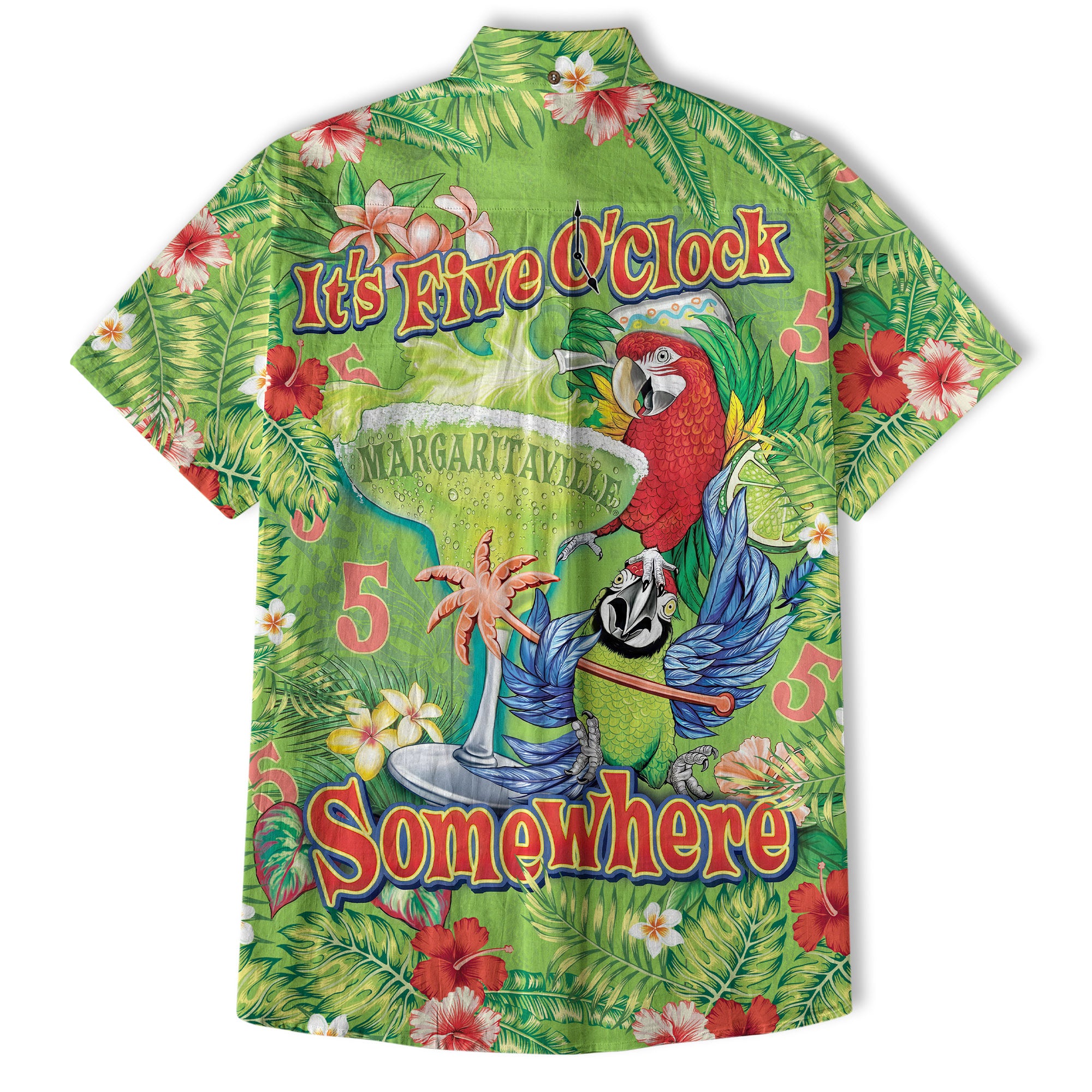 Funny Parrot Summer Party Hawaiian Shirt, I'm Not Waiting Til 5 O'clock Beach Vacation Hawaii Shirt, Cocktail Tropical Hawaiian Shirt - The Palmix