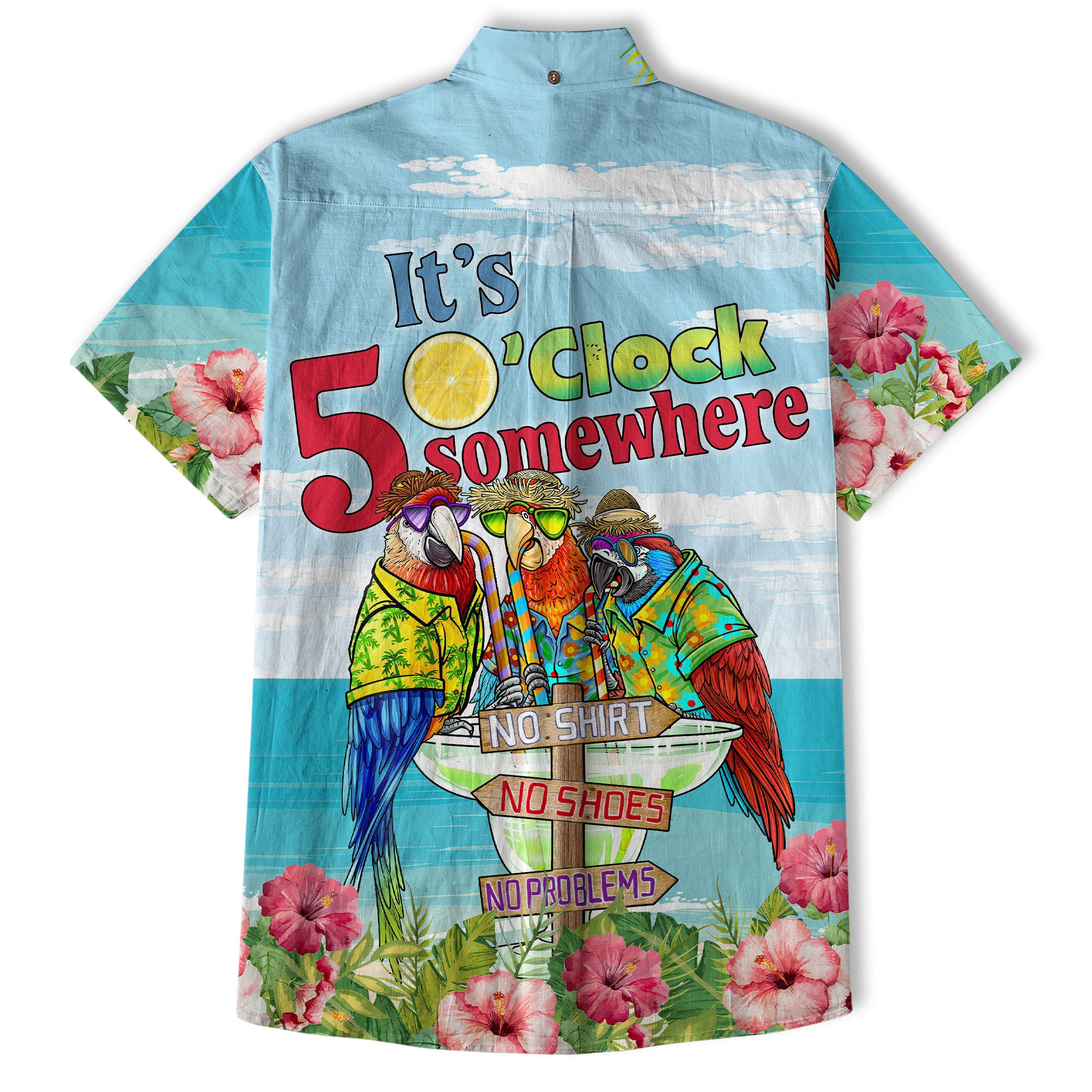 Parrot It’S 5 O’Clock Somewhere Hawaiian Shirt, Parrot Cocktail Hawaiian Shirt - The Palmix