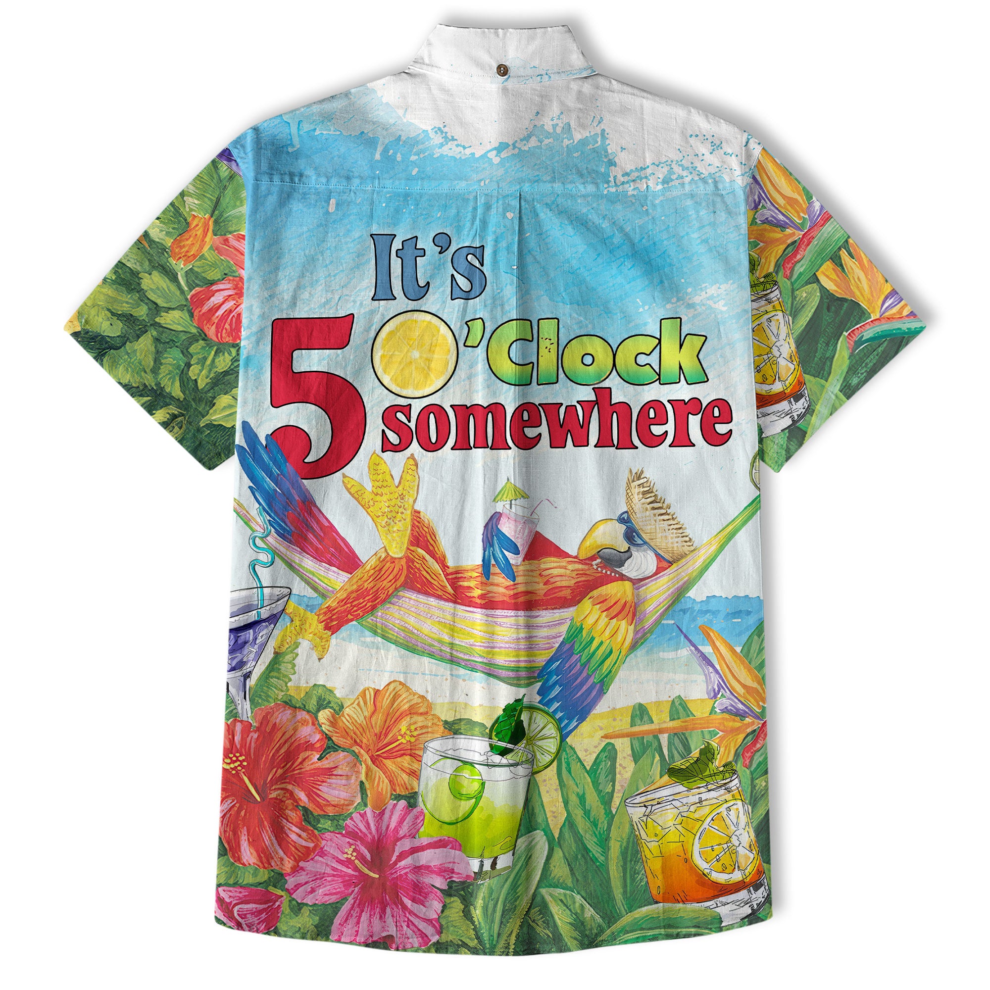 Parrot It’S 5 O’Clock Somewhere Hawaiian Shirt, Parrot on Hammock Hawaiian Shirt - The Palmix