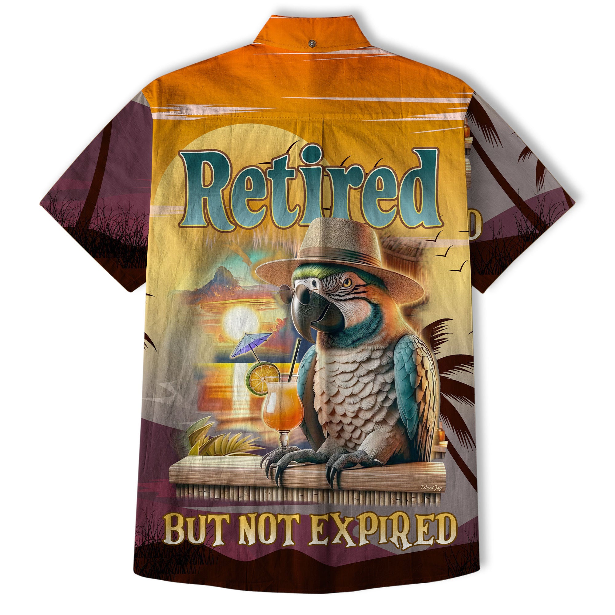 Retired But Not Expired Parrot Hawaiian Shirt, Sunset Parrot Aloha Hawaiian Shirt - The Palmix