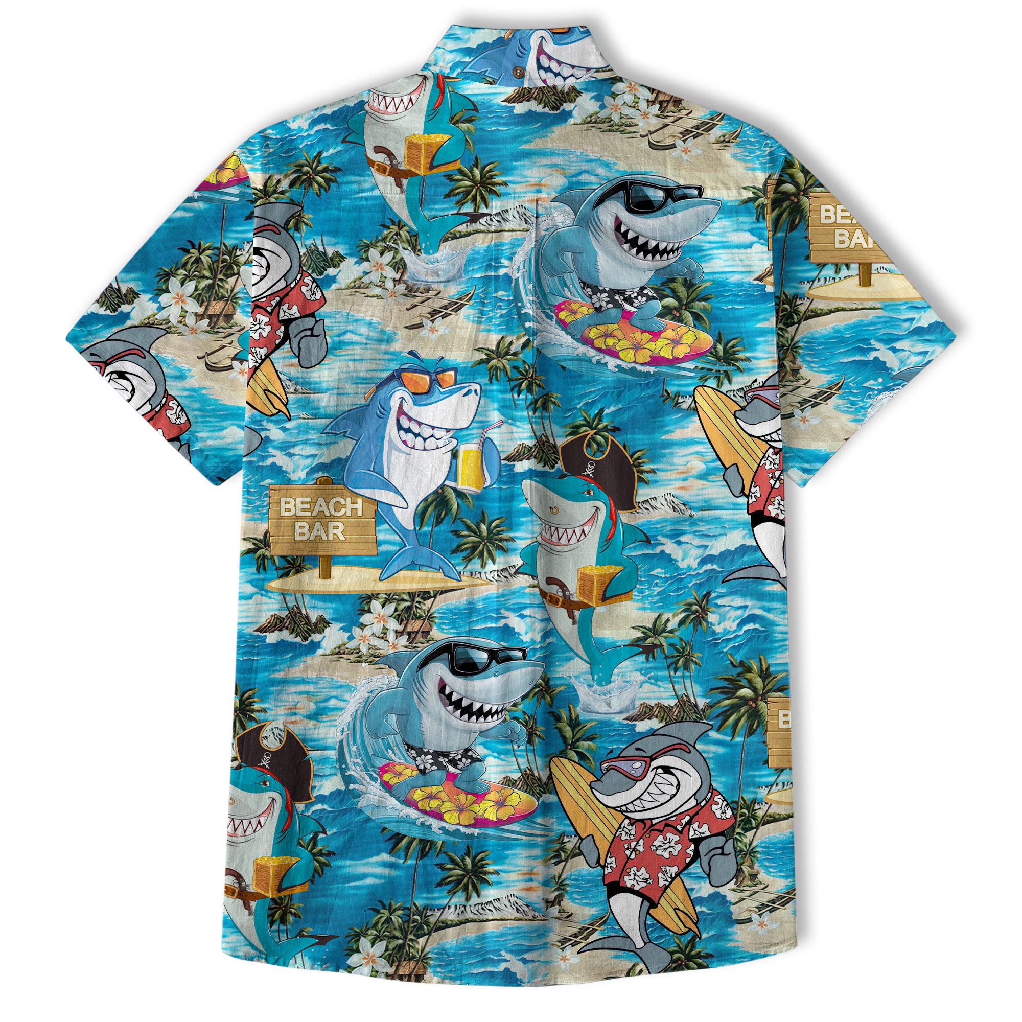 Funny Sharks Aloha Hawaiian Shirt, Ocean Shark Aloha Hawaiian Shirt - The Palmix