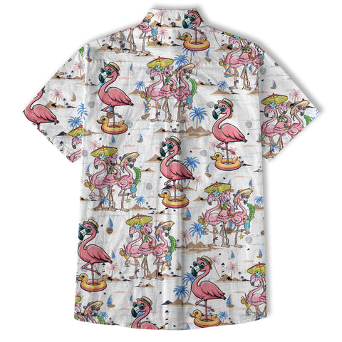 Flamingo Aloha Hawaii Shirt, Flamingo Summer Beach Hawaii Shirt - The Palmix