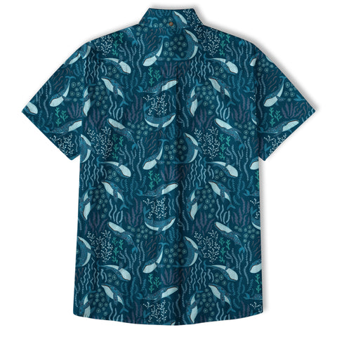Humpback Whales Hawaii Shirt, Ocean Animals Button Up Shirt - The Palmix