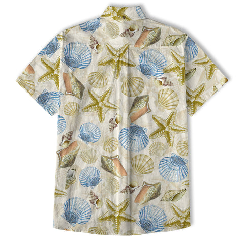 Ocean Animals Hawaiian Button Up Shirt, Summer Beach Shirt - The Palmix