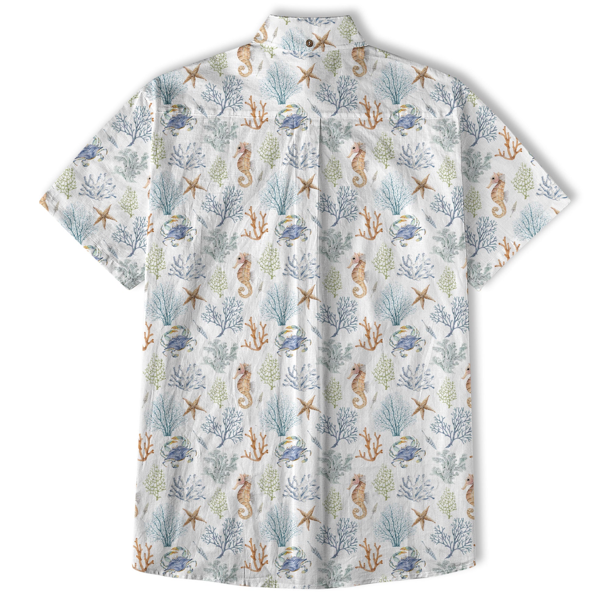 Ocean Animals Hawaiian Button Up Shirt, Optopus Summer Beach Shirt - The Palmix