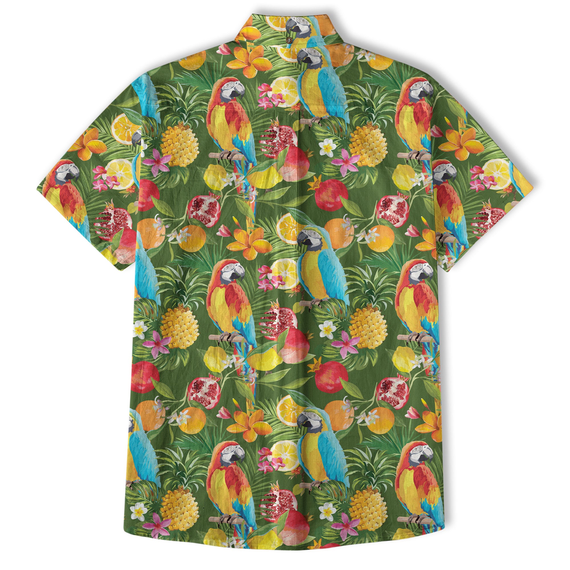 Parrot Hawaiian Button Up Shirt, Aloha Pattern Summer Beach Shirt - The Palmix