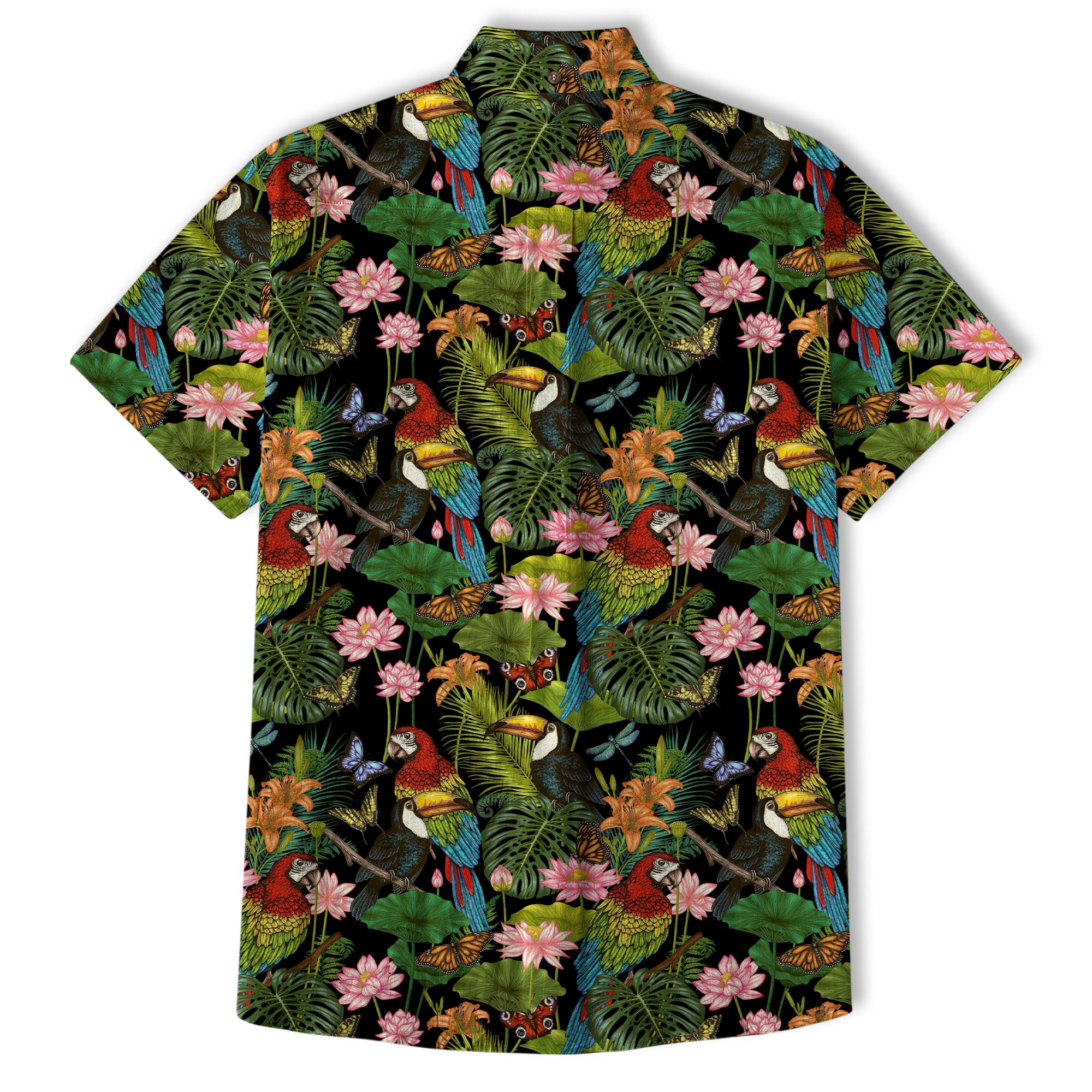 Parrot Hawaiian Button Up Shirt, Aloha Summer Beach Hawaiian Button Down Shirt - The Palmix