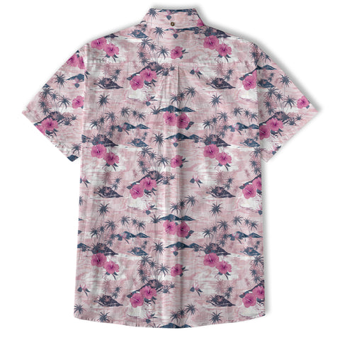 Monotone Vintage Pink Island Summer Hawaii Shirt - The Palmix