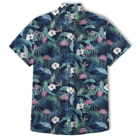 Vintage Dark Aloha Pattern Hawaii Shirt - The Palmix