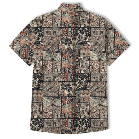 Retro Polynesian Flowers Hawaii Shirt, Aloha Pattern Hawaii Shirt - The Palmix