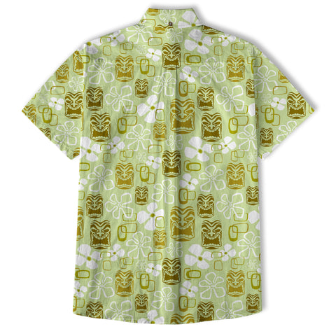 Exotic Tiki Pattern Hawaii Shirt for Men, Hibiscus Hawaii Shirt - The Palmix
