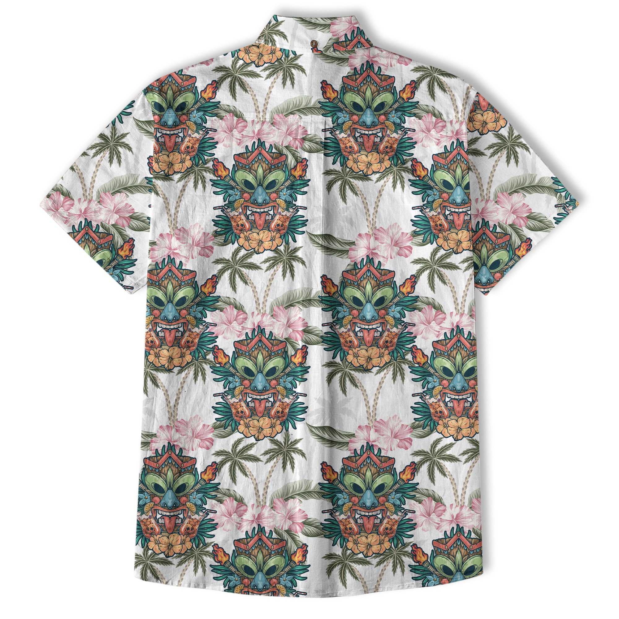 Tiki Mask Pattern Hawaii Shirt for Men, Aloha Pattern Shirt - The Palmix