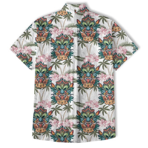 Tiki Mask Pattern Hawaii Shirt for Men, Aloha Pattern Shirt - The Palmix