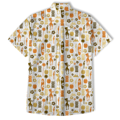 Tiki Mask Pattern Hawaii Shirt for Men, Aloha Pattern Hawaii Shirt - The Palmix