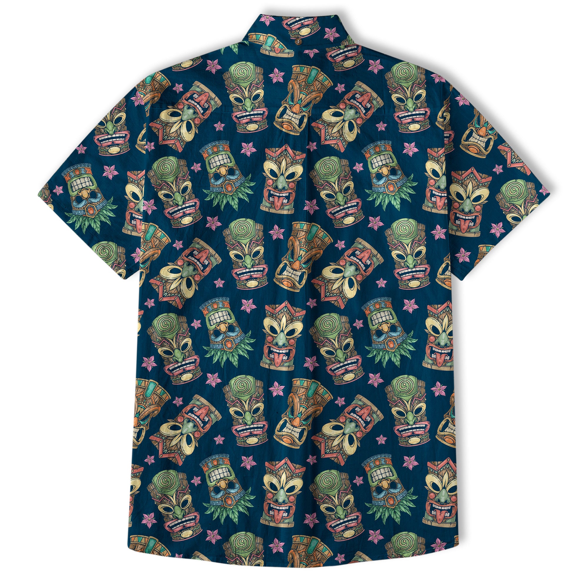 Tiki Mask Pattern Hawaii Shirt for Men, Aloha Hawaii Shirt - The Palmix