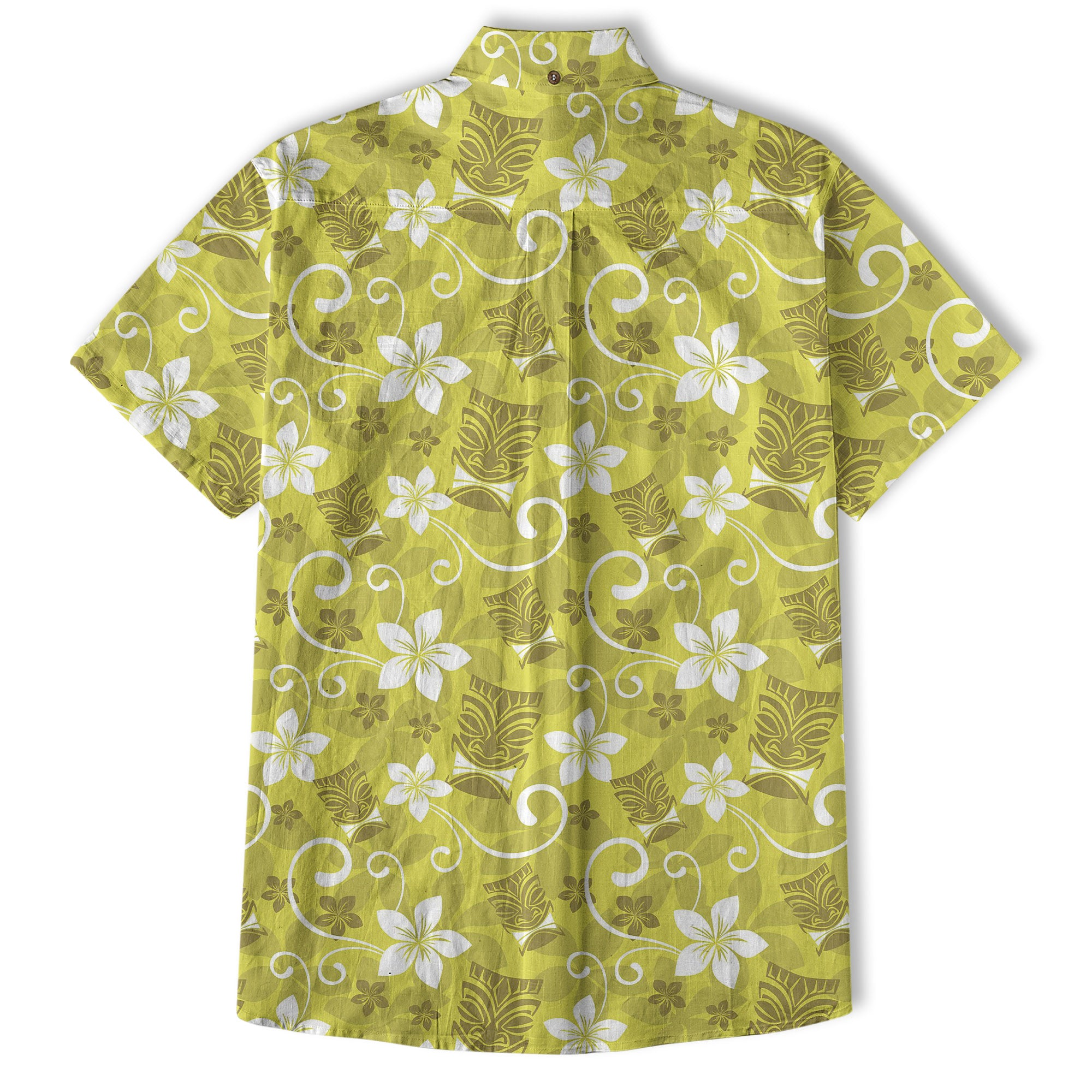 Tiki Mask Pattern Hawaii Shirt for Men, Aloha Floral Pattern Hawaii Shirt - The Palmix