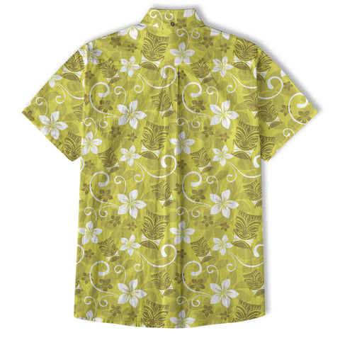 Tiki Mask Pattern Hawaii Shirt for Men, Aloha Floral Pattern Hawaii Shirt - The Palmix