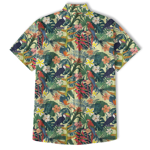 Vintage Parrots Hawaii Shirt for Men, Aloha Pattern Hawaii Shirt - The Palmix