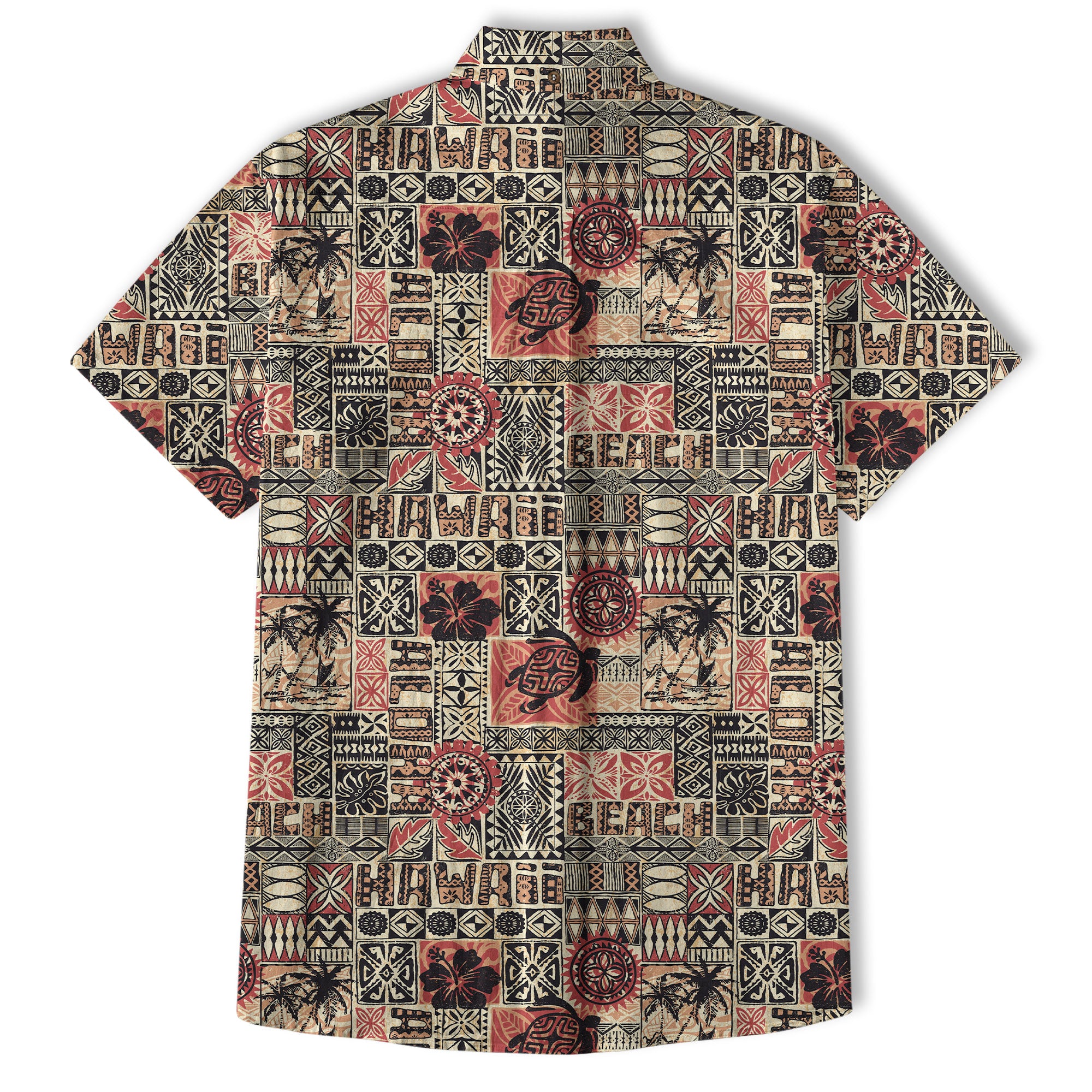 Hawaiian Tapa Style Tribal Pattern Shirt - The Palmix