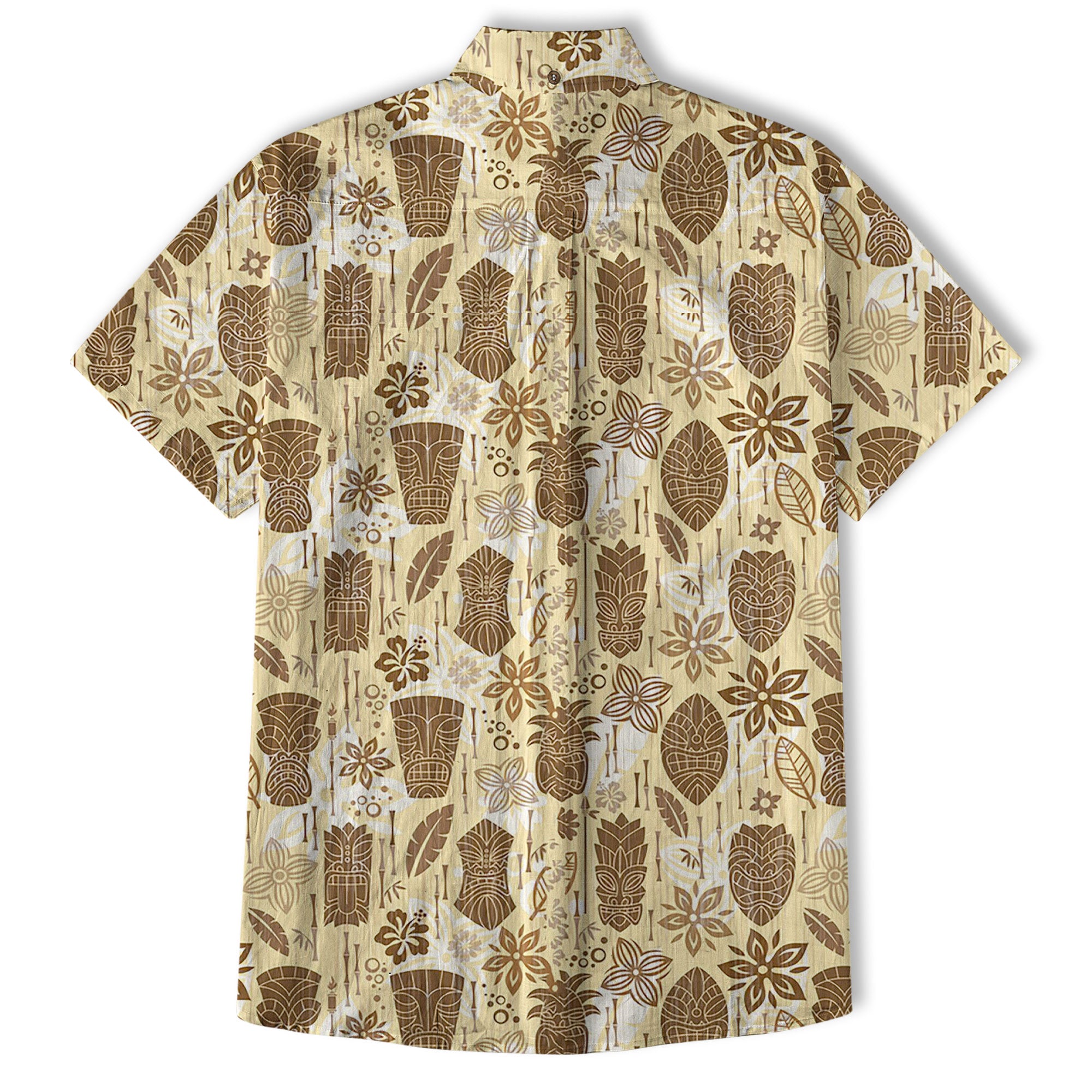 Surfing Tiki Mask Pattern Hawaii Shirt for Men, Tiki Mask Hawaiian Shirt - The Palmix